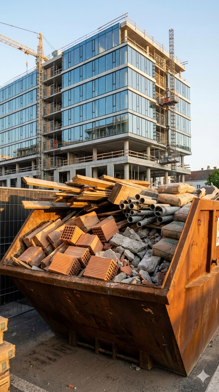 Caçamba com Rejeitos de Obra Civil